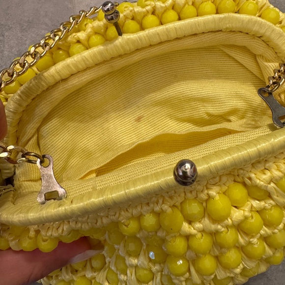 Small Yellow Beaded Women's Bag - Picture 3 of 8